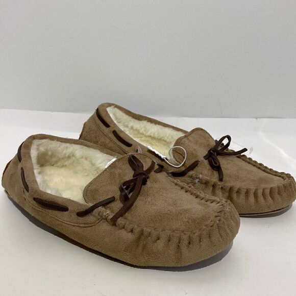 Mens Sonoma Life + Style light beige slip on house slippers NWT size 9-10 - Picture 1 of 8